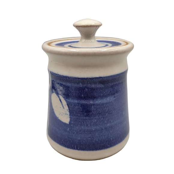 Pottery Canister Crock Lidded Earthenware Jam Pot Jelly Jar Signed - Picture 4 of 10